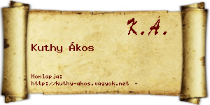 Kuthy Ákos névjegykártya